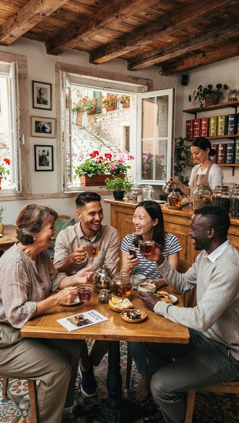 Harmonija prirode i zdravlja uz čaj od hibiskusa na stolu